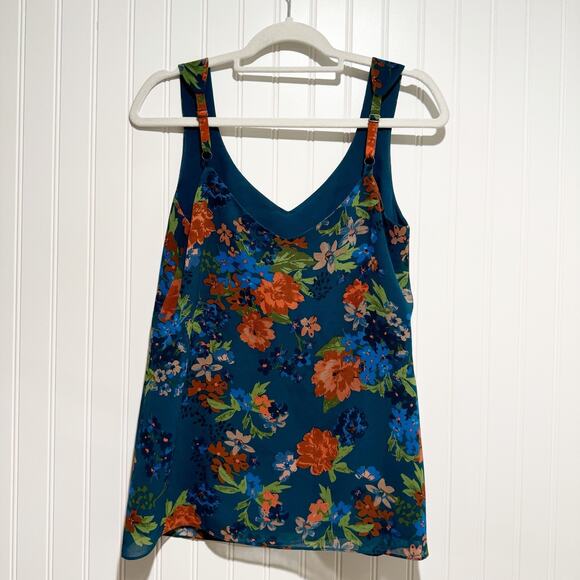 Cabi Teal Floral Still Life Tank Size XS - Picture 5 of 5